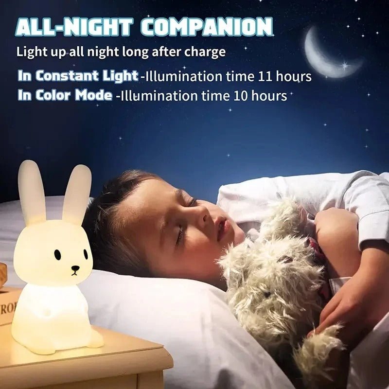 lampe lapin silicone - veilleuse - Mamanplusbebe