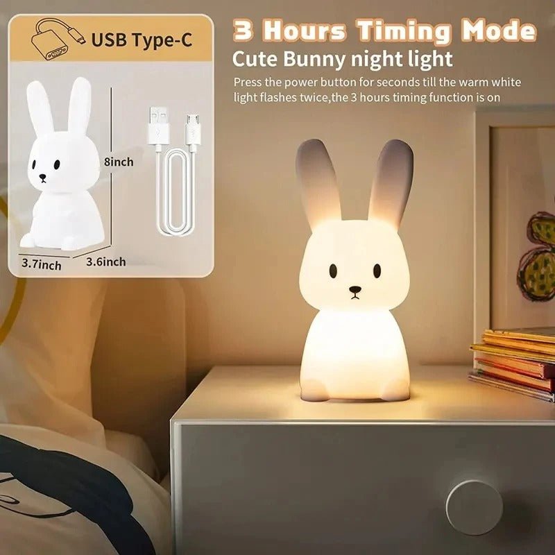lampe lapin silicone - veilleuse - Mamanplusbebe
