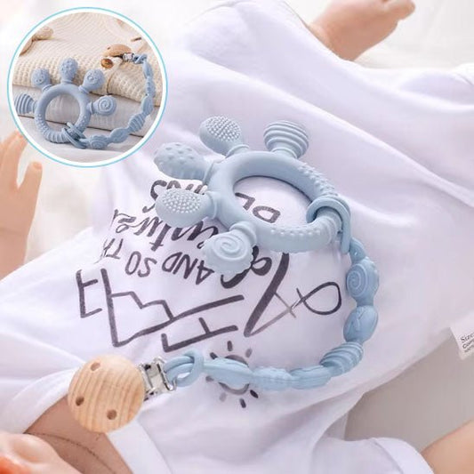 attache tétine + anneau de dentition - 2 en 1 - Mamanplusbebe