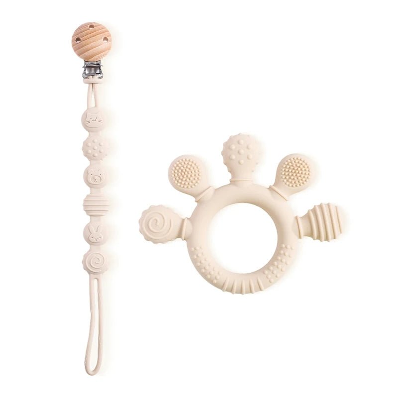 attache tétine + anneau de dentition - 2 en 1 - Mamanplusbebe