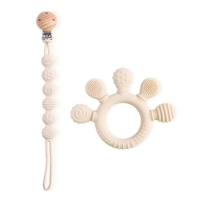 attache tétine + anneau de dentition - 2 en 1 - Mamanplusbebe
