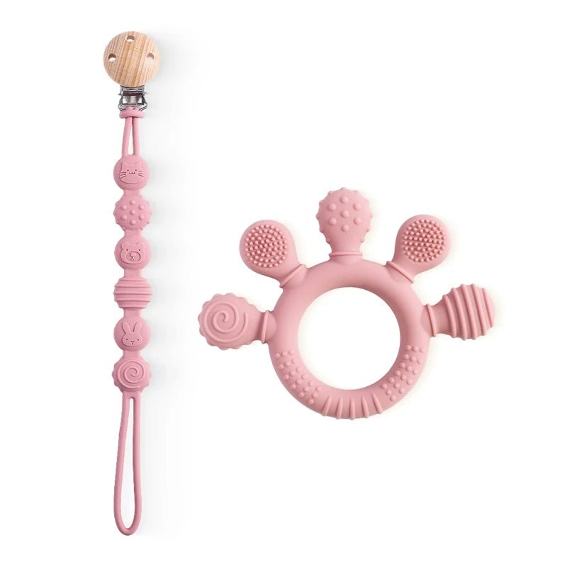 attache tétine + anneau de dentition - 2 en 1 - Mamanplusbebe