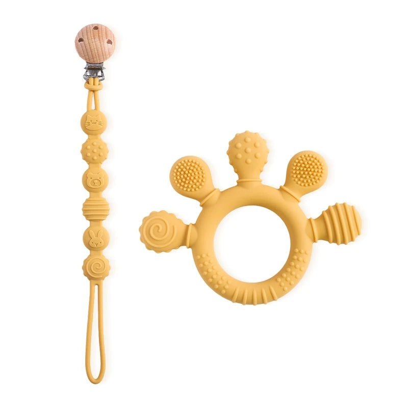attache tétine + anneau de dentition - 2 en 1 - Mamanplusbebe