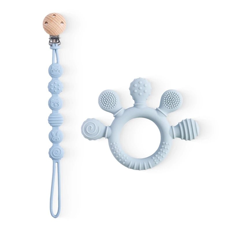 attache tétine + anneau de dentition - 2 en 1 - Mamanplusbebe