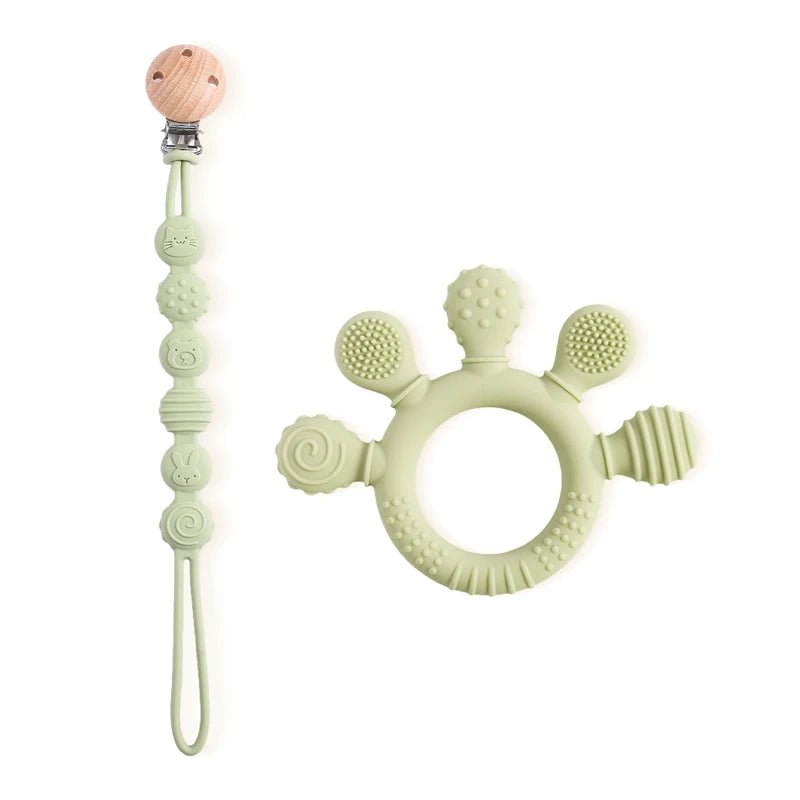 attache tétine + anneau de dentition - 2 en 1 - Mamanplusbebe