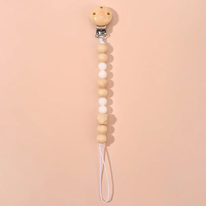 Attache tétine - bois et silicone - Mamanplusbebe