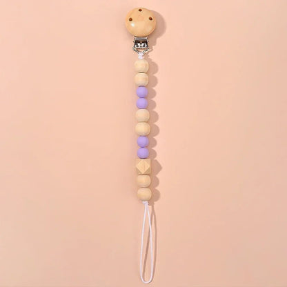 Attache tétine - bois et silicone - Mamanplusbebe