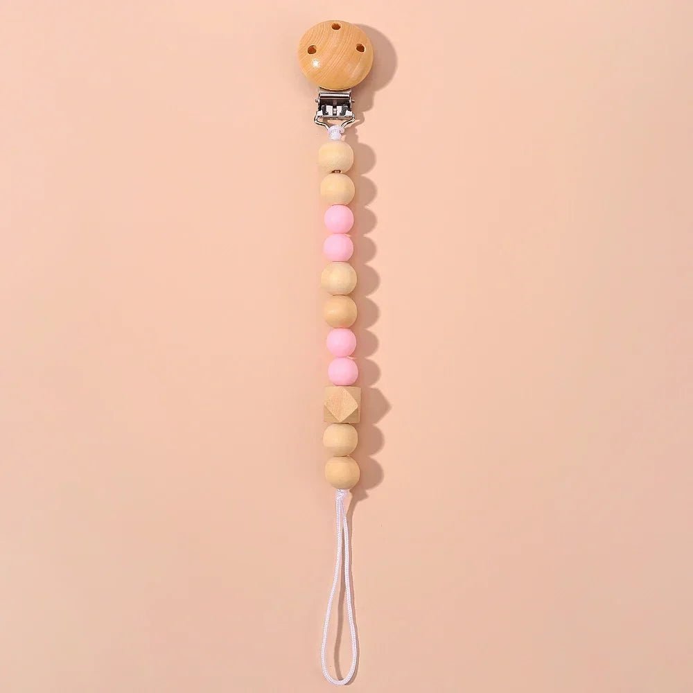 Attache tétine - bois et silicone - Mamanplusbebe