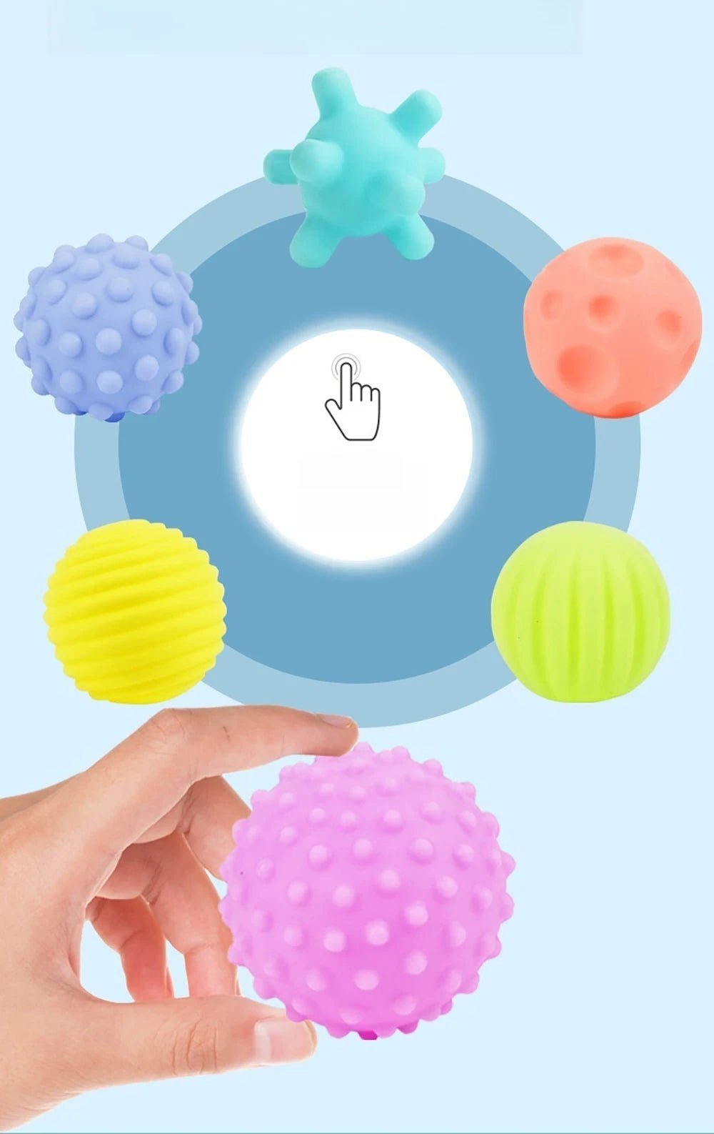 balle sensorielle bébé - lot de 6 unités - Mamanplusbebe