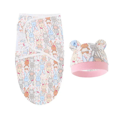 couverture emmaillotage avec son bonnet assortis 0 - 6 mois - Mamanplusbebe