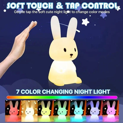 lampe lapin silicone - veilleuse - Mamanplusbebe